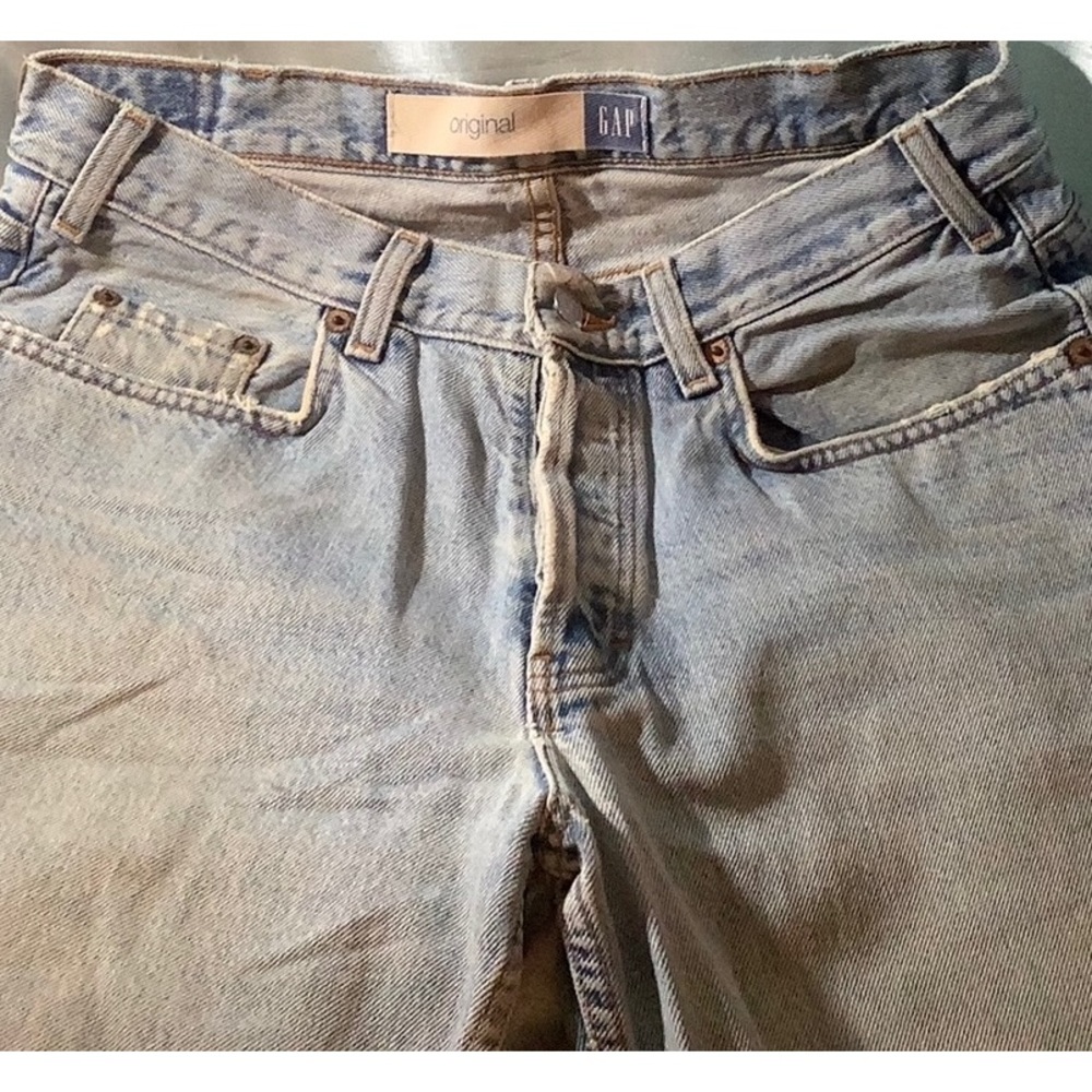 Gap Original Fit Jeans, pre distressed, buttons in front, gently used, UNISEX!